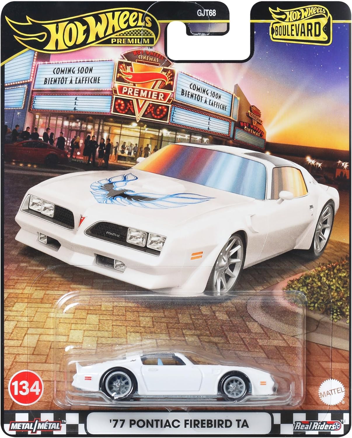 Hot Wheels '77 Pontiac Firebird TA White (коллекция Boulevard 2025, №134) - коллекционная Premium машинка