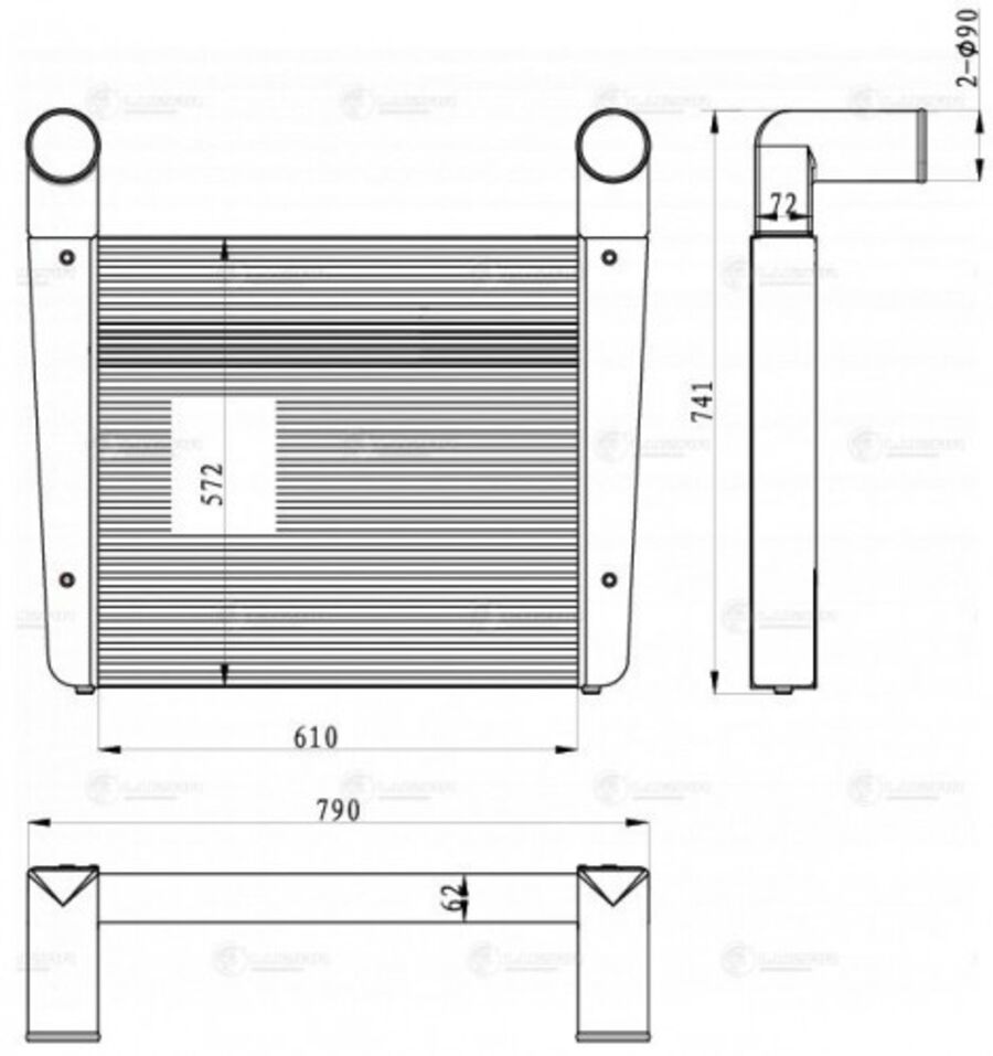 Онв (Радиатор Интеркулера) Для А/М Урал 4320 5557 (Lric 1237) (LUZAR LRIC1237)