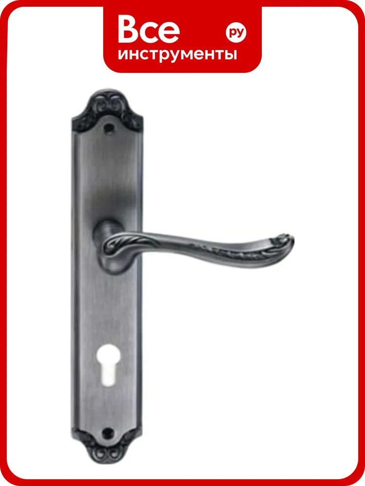 Дверная ручка на длинной накладке GENESIS ACANTO BL. SILVER CL 940000000424