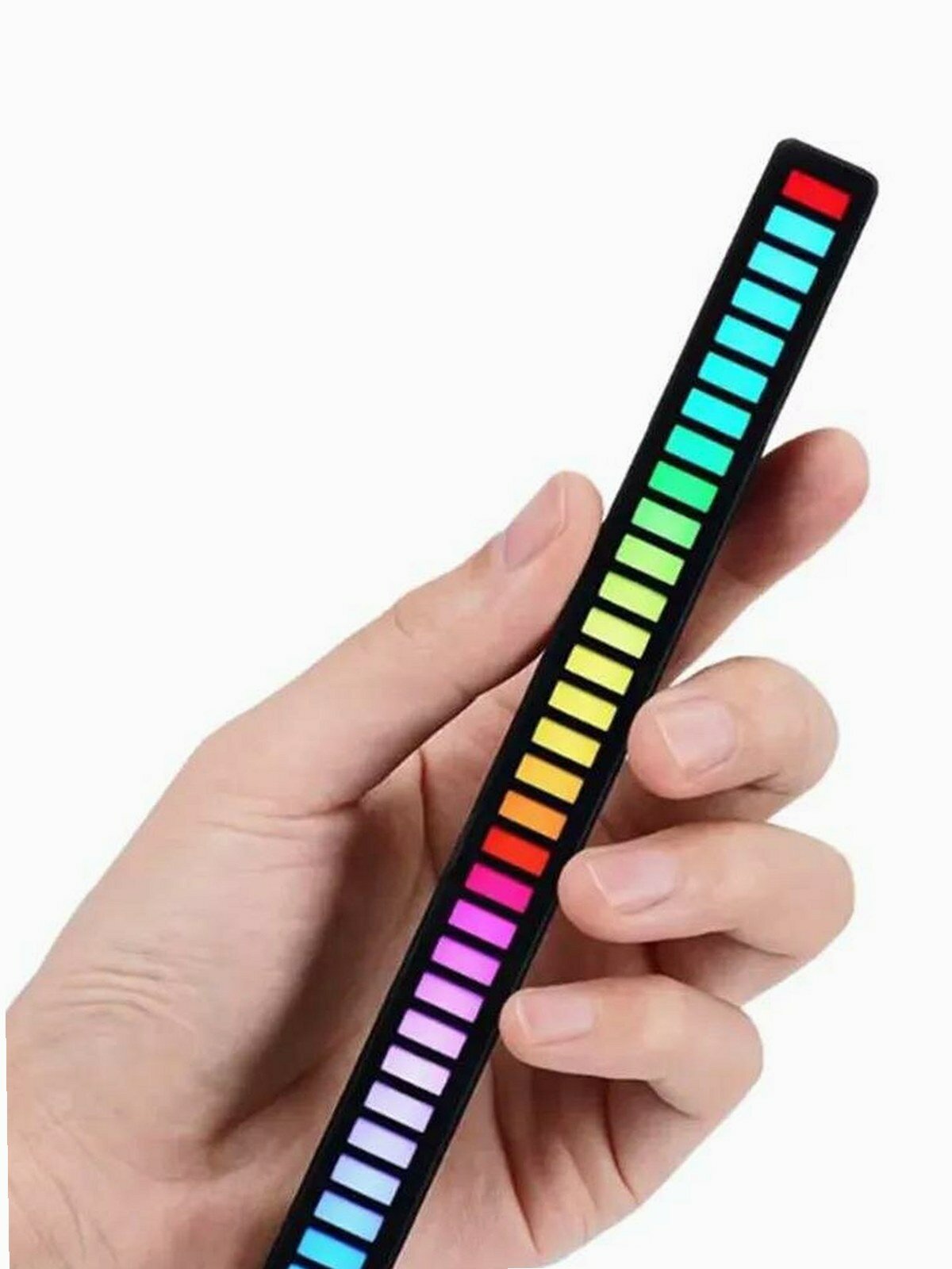 Светильник светодиодный эквалайзер под музыку RGB проводной 19см
