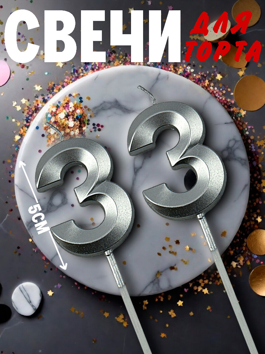 Свечи для торта на день рождения цифры 33 года