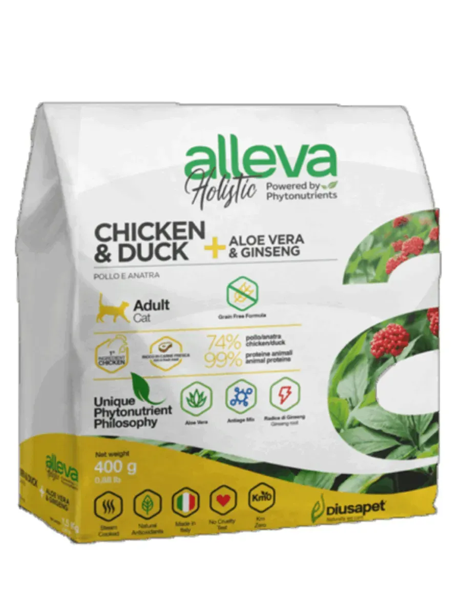 Сухой корм для стерилизованных кошек Alleva Holistic Cat Adult Chicken & Duck с курицей и уткой 400 г