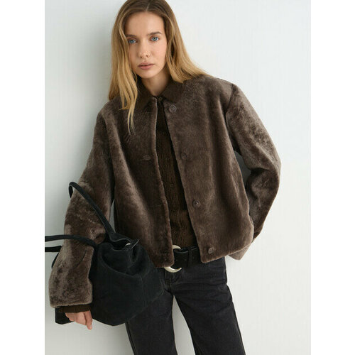 фото Шуба maison david, размер m, коричневый