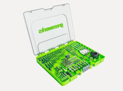 Изображение товара Набор сверл, бит и коронок в кейсе GREENWORKS 2944607, 90 предметов