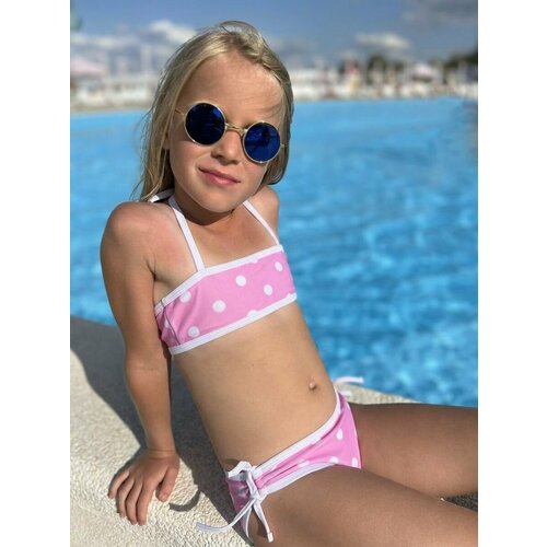 фото Купальник capitania pinkpolka, размер 110-116, розовый, белый