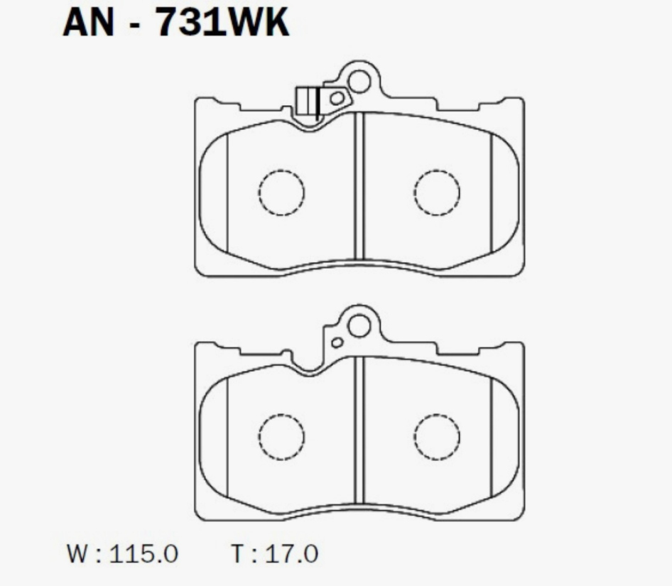 AN-731WK Колодки тормозные дисковые передние подходят для LEXUS GS250-450h (GRL1_, GWL1_), GS300-460 (GRS19_, UZS19_)