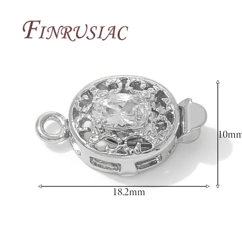 Застежки для бижутерии FINRUSIAC золотые латунные Серебряный, 4 Pieces, Rhodium Plated