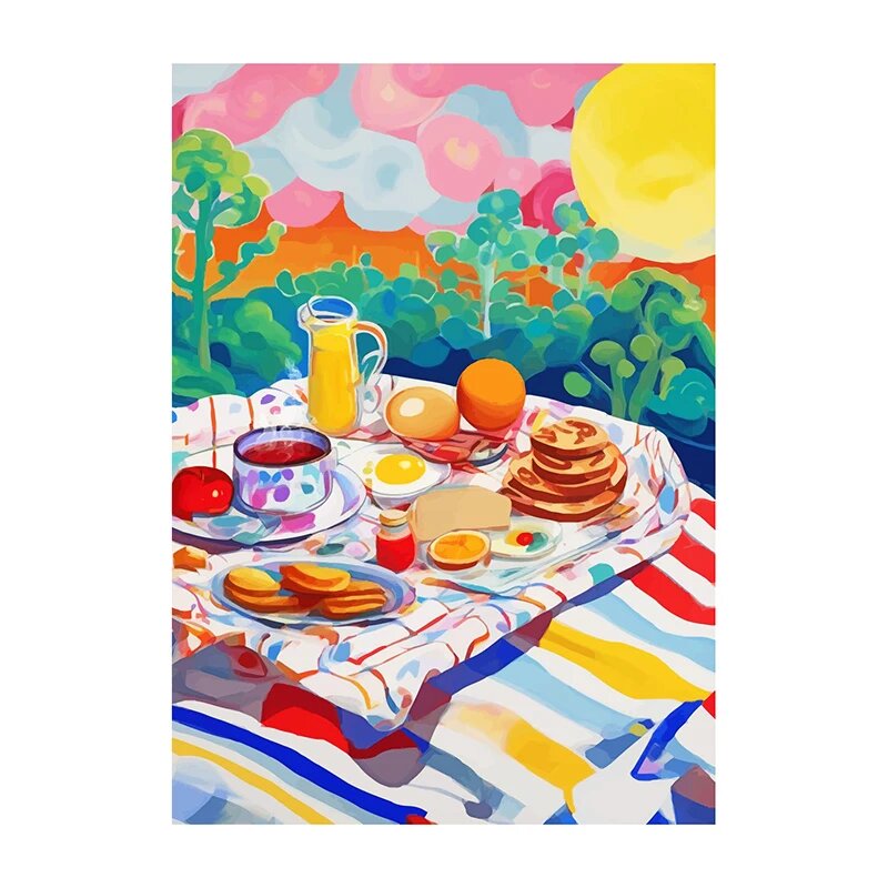 Настенная картина "Летняя иллюстрация", печать на холсте Q0031-13, 20X30cm Unframed