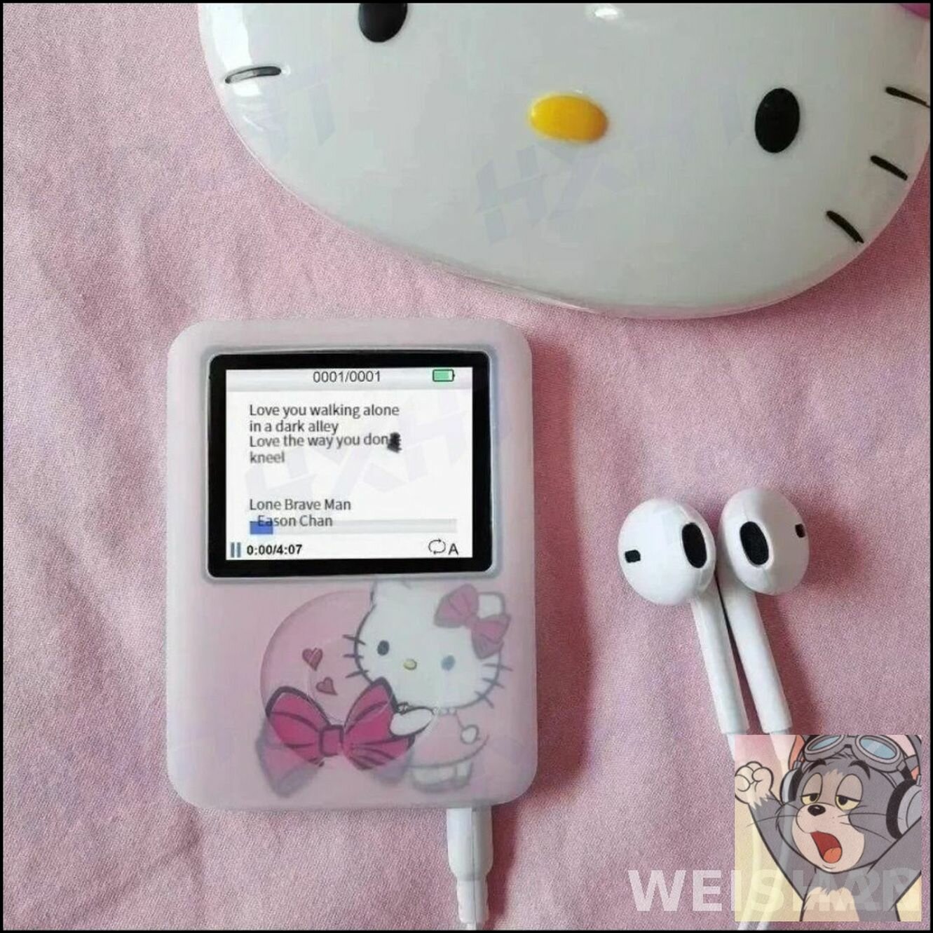 MP3-плеер 128 ГБ, белый, с диктофоном и отображением текста песен, компактный дизайн