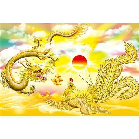 Китайский дракон Двойной зодиакальный рисунок для стен в гостиной, 100x150 см, матовая бумага с ламинацией, современный