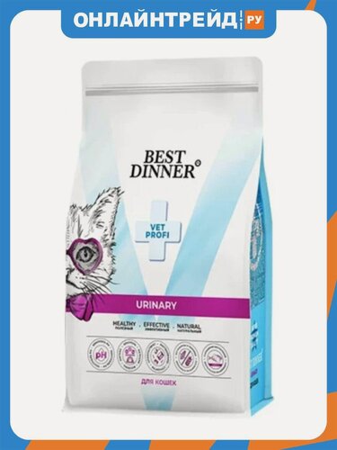Изображение товара Корм сухой Best Dinner Vet Profi Urinary полнорационный диетический для кошек при струвитном уролитиазе с поддержанием здоровья мочевыводящих путей 1,5 кг