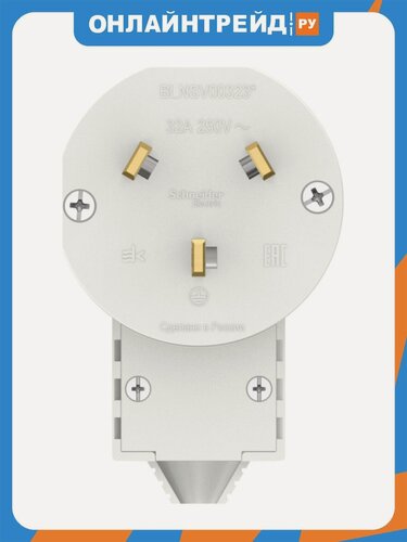 Изображение товара Силовая вилка Systeme Electric (schneider Electric) SCHNEIDER ELECTRIC BLANCA 2К+З, 32А, 250В, белый, BLNSV003231