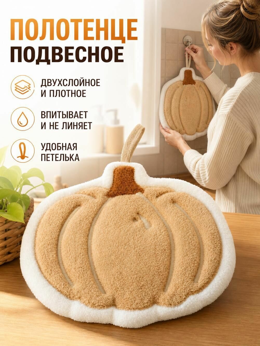 Кухонные флисовые полотенца кораллового цвета