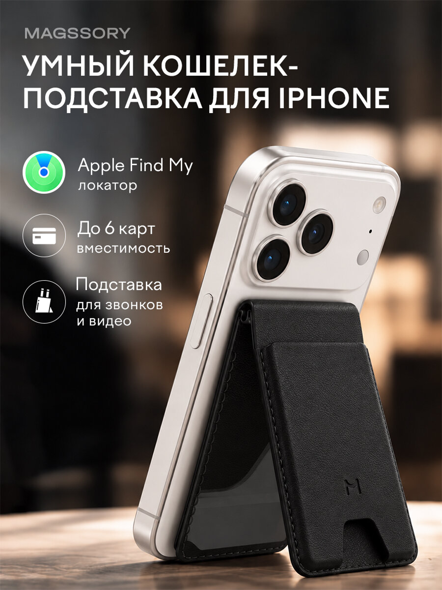Магнитный кошелек картхолдер с локатором