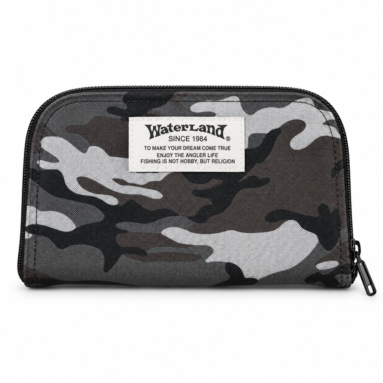 Кошелёк для рыболовных блёсен WaterLand «Кошелёк для блёсен» (Spoon Wallet) XL, 220х130 мм, 6 рабочих поверхностей, серый камуфляж