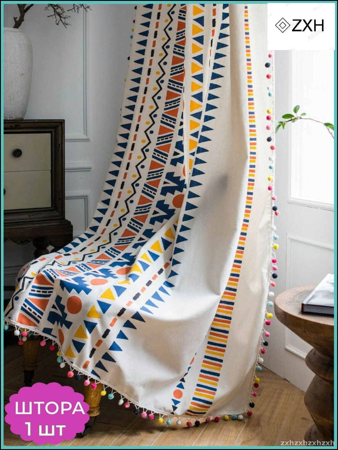 Элегантные кружевные шторы бохо стиля из хлопка и льна с кисточками для гостиной спальни и кафе