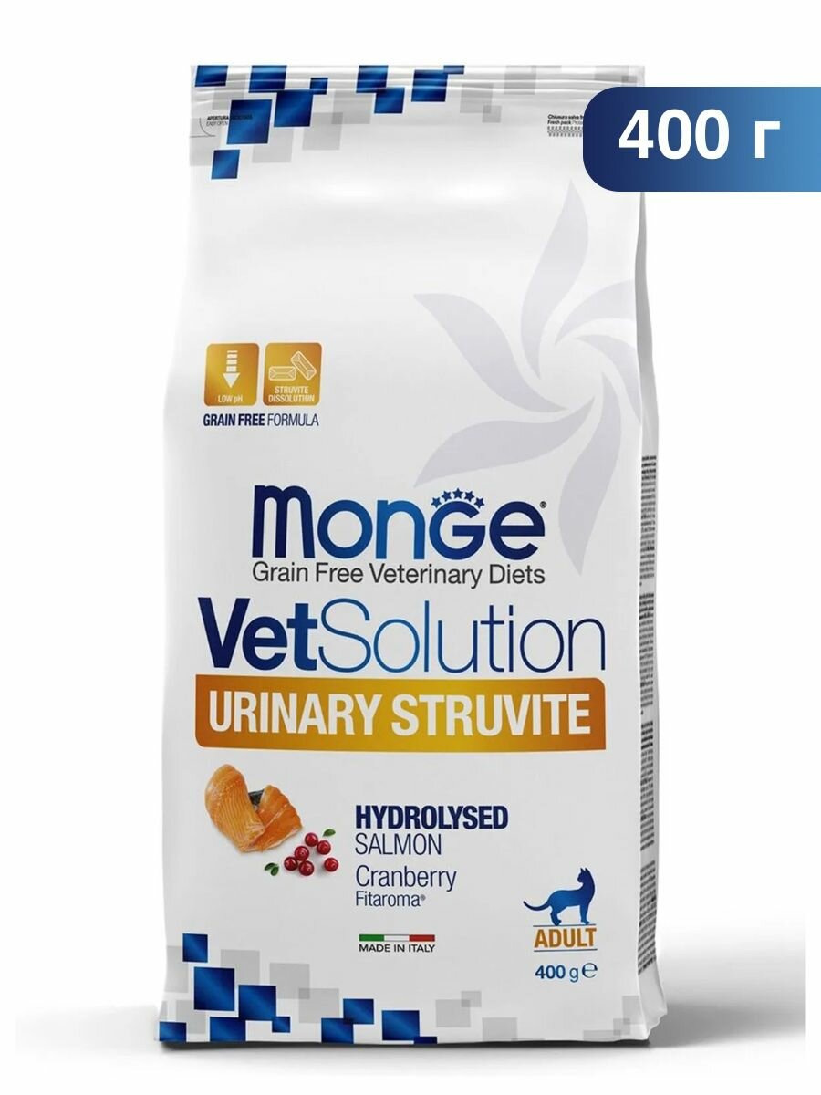 Monge VetSolution Cat Urinary Struvite Диетический корм для кошек при струвитном течении МКБ - 400 г