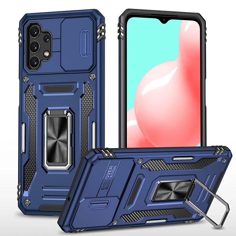 Роскошный противоударный бронированный металлический Синий, Navy Blue, A32 5G SM-A326B