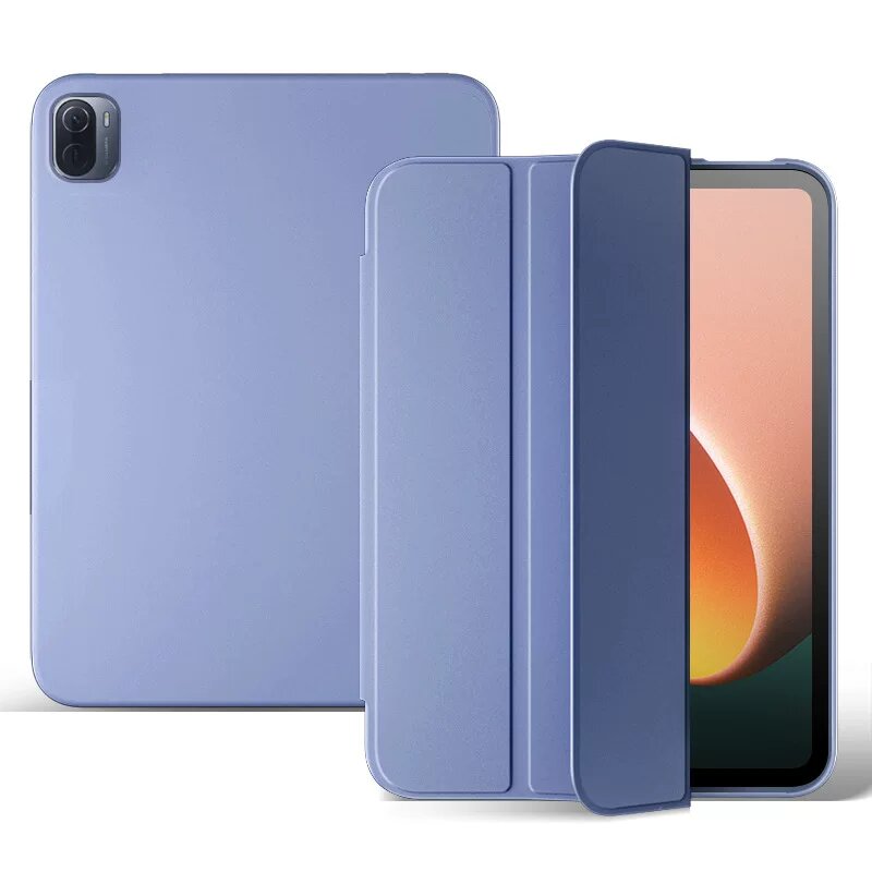 Силиконовый чехол для Xiaomi Pad 5 11-дюймового планшета с полной защитой и магнитным слотом для ручки цвета лавандовый