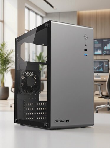 Изображение товара Корпус для ПК Zircon Mozart GY без БП Mini-Tower Micro-ATX Mini-ITX Закаленное стекло 1*USB3.0, 1*USB2.0, 1*92мм