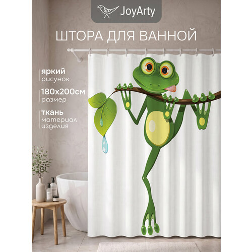 фото Штора для ванной комнаты joyarty древняя лягушка 180х200 (sc-15264) разноцветный