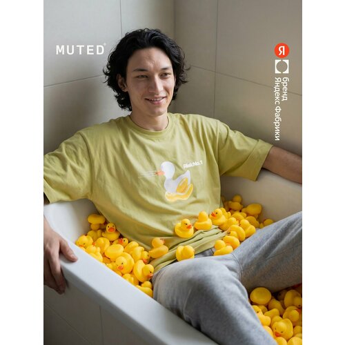 фото Футболка muted из варёного хлопка, размер l-xl, оливковый
