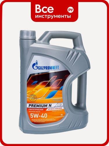 Изображение товара Масло, GAZPROMNEFT, GAZPROMNEFT Premium N 5W-40 5 л 253140424, базовых масел