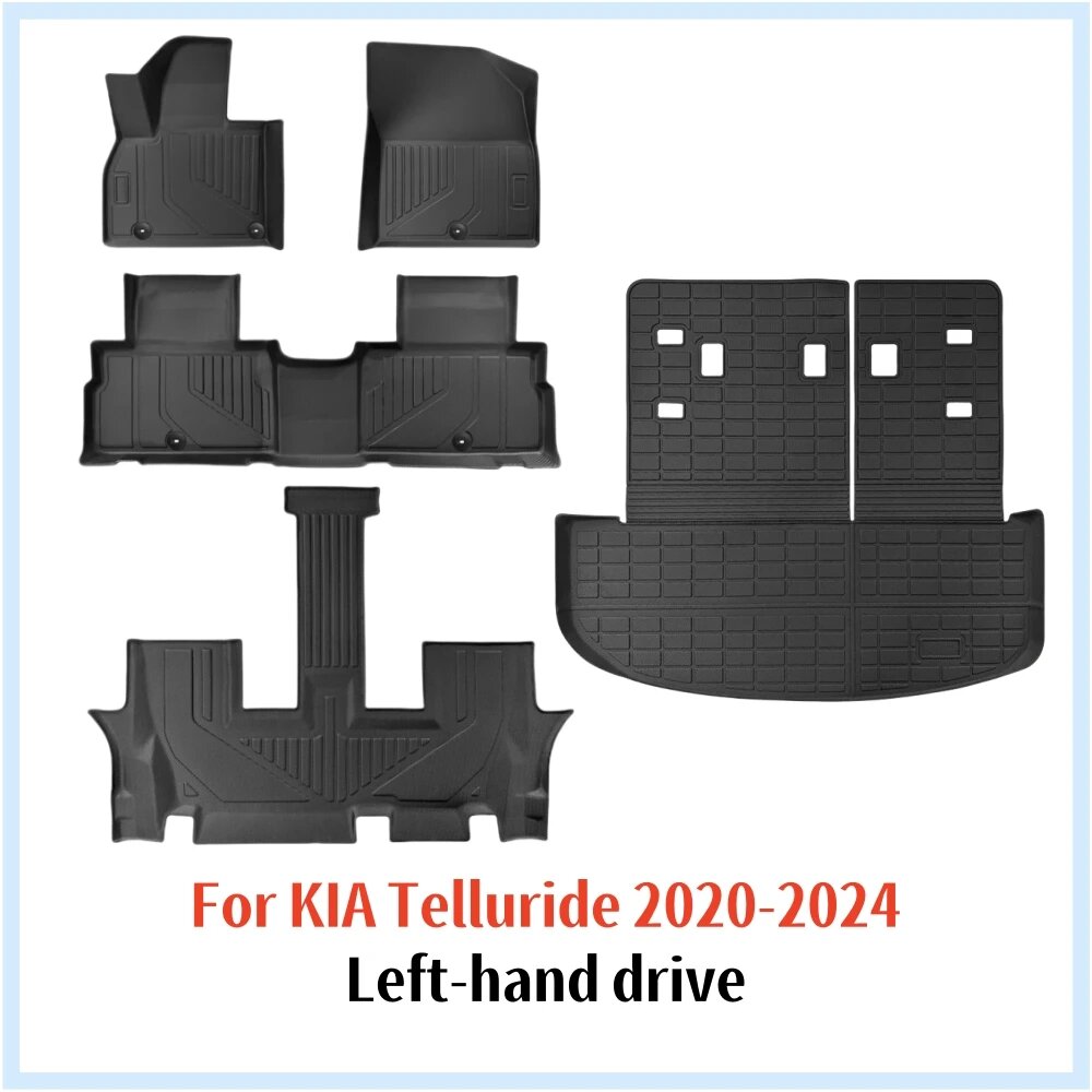 Коврики для KIA Telluride 2020 2021 2022 2023 2024 четыре сезона водонепроницаемые 3D full set