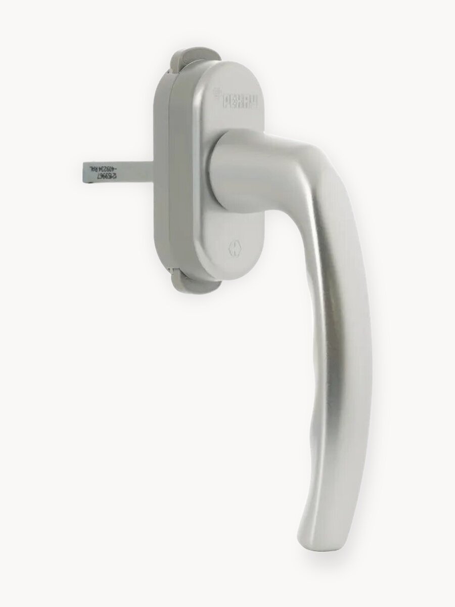 Ручка оконная рехау FREYA для пластиковых окон / для балконной двери / ограничитель блокиратор KISI, серебро