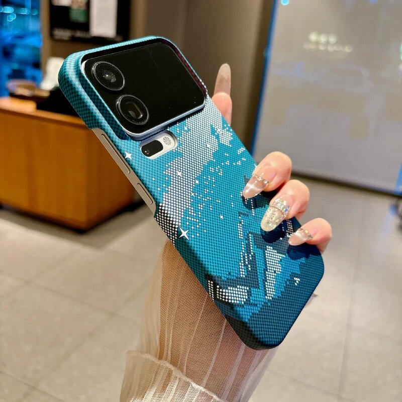 Чехол для Xiaomi 17 Pro, синий, текстура