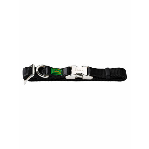 фото Ошейник для собак hunter alu-strong l 45-65 см, нейлон, с металлической застежкой, черный