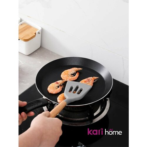 Сковорода kari home, цвет: черный; красный