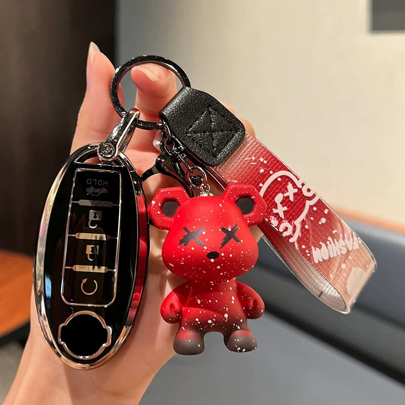 Ключевой чехол Nissan с 4-клавишным управлением для Teana, Qashqai, Sylphy, Tida, Murano, черный одиночный чехол,