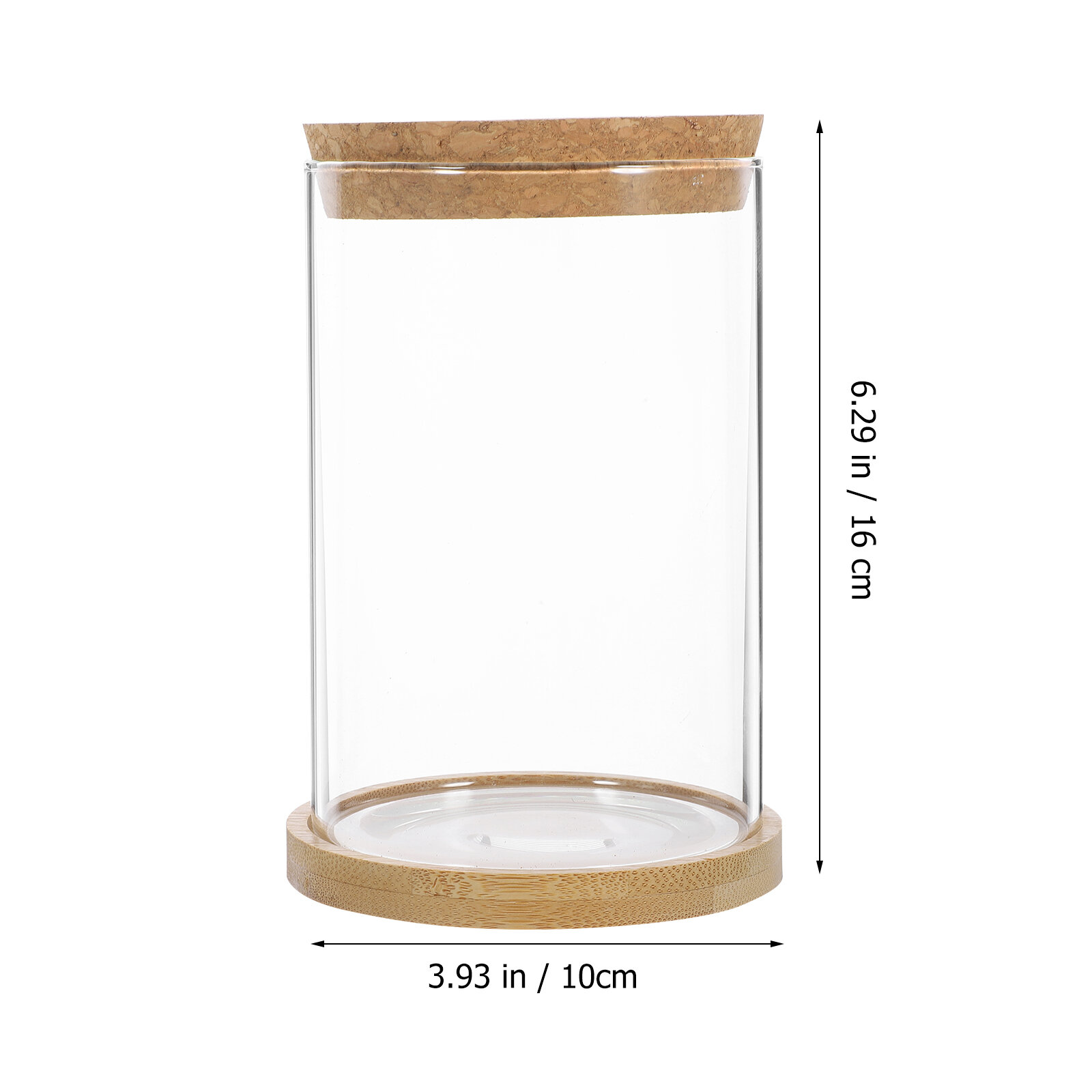 Прозрачный Стеклянный Вазон Для Цветов И Декора 16.00X10.00X10.00Cm