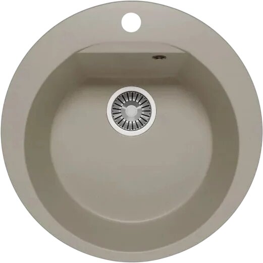 Мойка кухонная Polygran Atol 678880 46x46, круглая, мойка для кухни, серая, матовая, российская