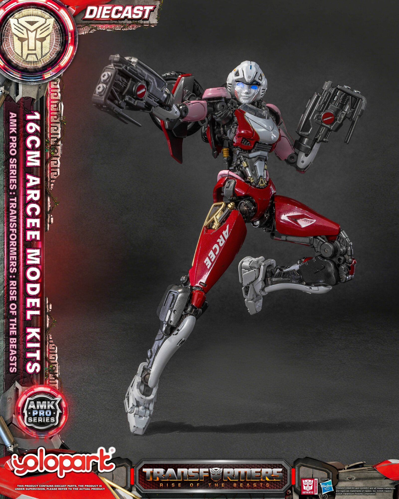 Трансформеры игрушки TRANSFORMERS RISE OF THE BEASTS AMK PRO Series Arcee 16CM сборная модель робота экшн-фигурка