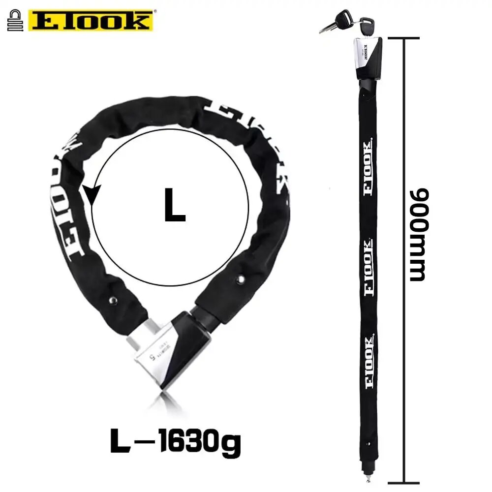 Цепной замок для велосипеда Elook ET555-L, 900mm