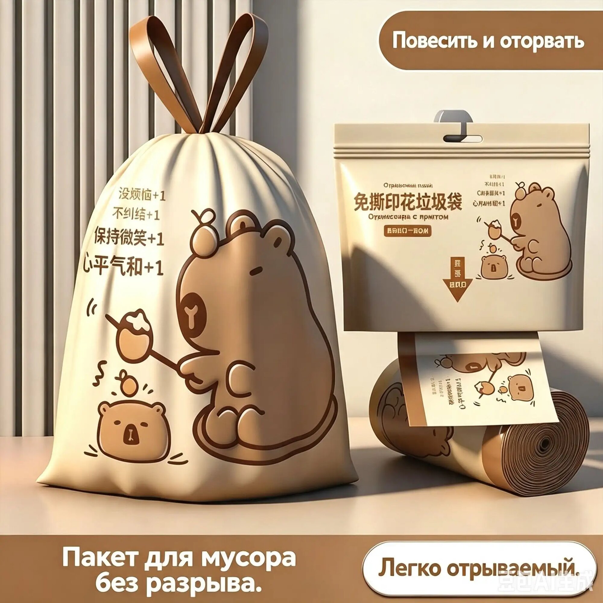 Мешки для мусора 60 л, 20мкм, 1 шт