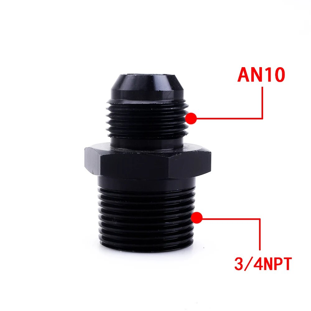 Прямой фитинг AN10-3/4NPT, черный