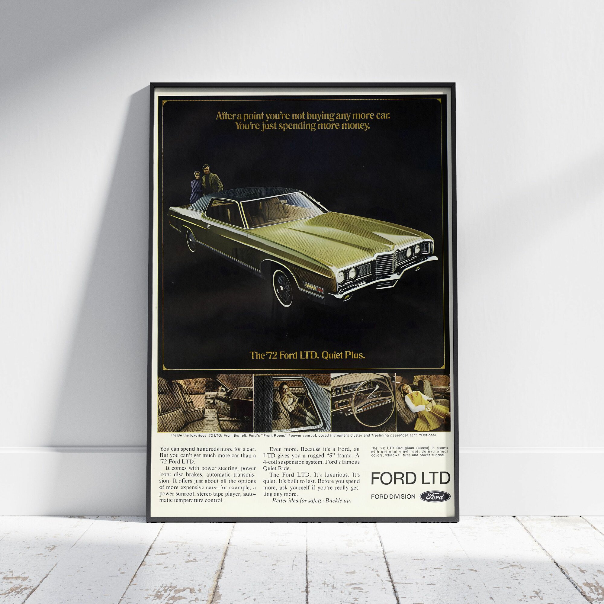 Плакат на стену для интерьера Лоурайдер (Ford LTD Crown Victoria 6) - Постер по тюнингованным автомобилям формата А3 (30x42 см)