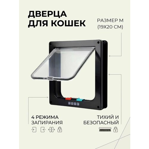 фото Дверца для животных m, 19х20см (внутр. 15.7х16) черная sheldon