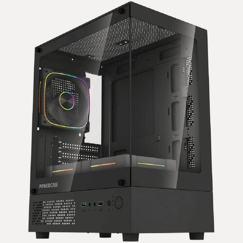 Изображение товара Powercase Корпус Корпус Vision Micro M1 ARGB, Tempered Glass, 3x 120mm ARGB fans, чёрный, mATX CVMM1B-A3