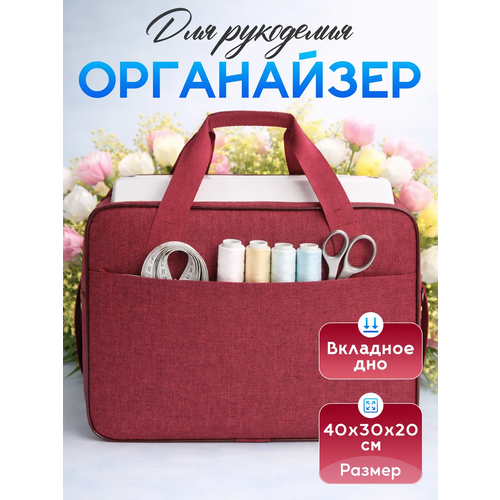 фото Комплект: сумка-чехол для швейной машинки, 40х30х20 см + портновская лента сумка победа