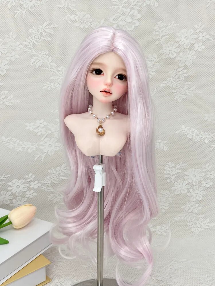 Кукольный парик, подходит для куклы BJD 1/3, размер головы 22-23 см, Светло - фиолетовый
