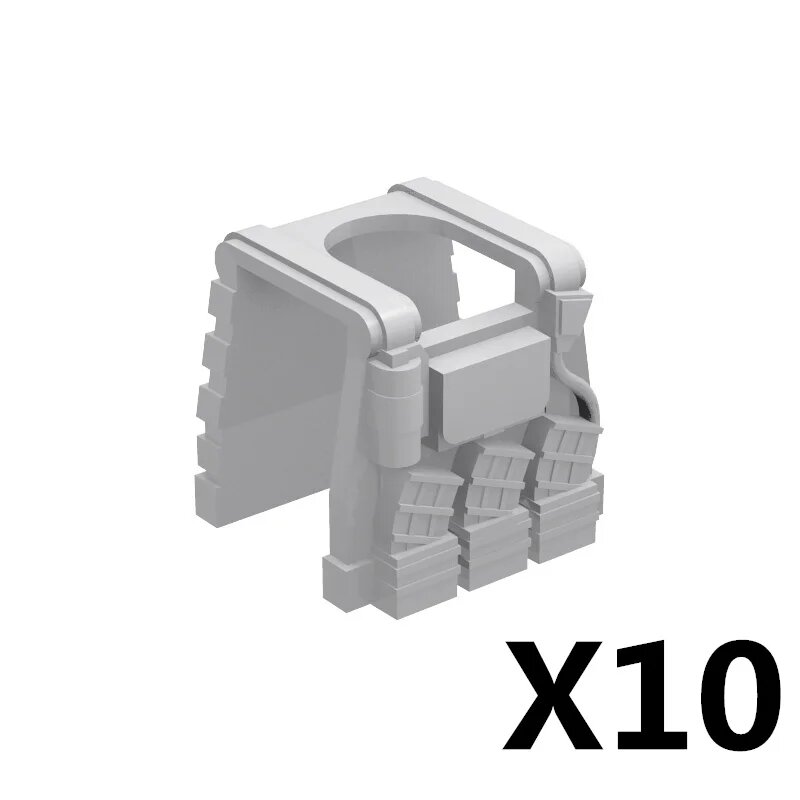Мини-блоки BRICKPANDA, серые военные аксессуары BS304-10PCS (10 шт.)