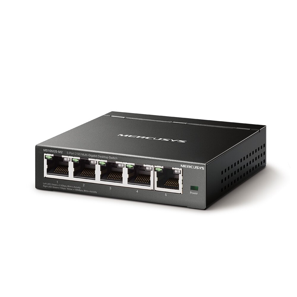 Коммутатор Mercusys MS105GS-M2 гигабитный неуправляемый, 5xRJ45 2.5Гбит/с, с поддержкой автосогласования и авто-MDI/MDIX