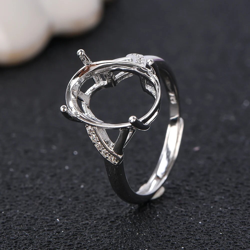 Серебряное кольцо 925 пробы с овальной оправой weainy Silvery