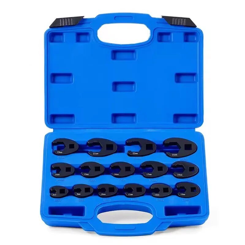 Набор из 15 Pcs. Crowfoot ключей для накидных гаек 8 24 мм, для приводов 3/8"/1/2"