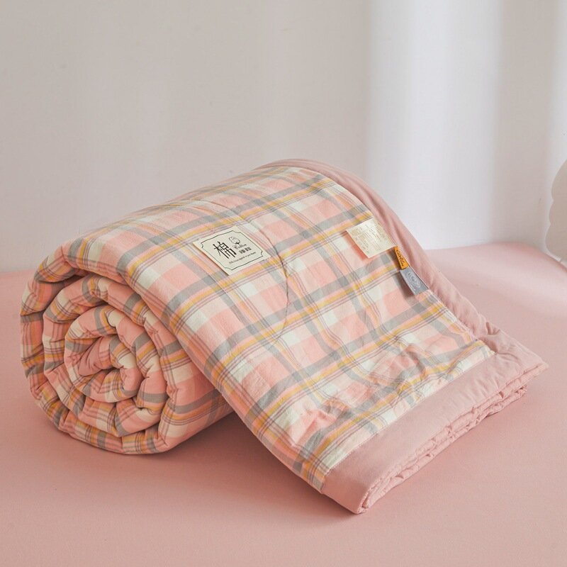 Летнее одеяло хлопокCooling Blanket Light Washable Bedding 180x200cm Нежно-розовый