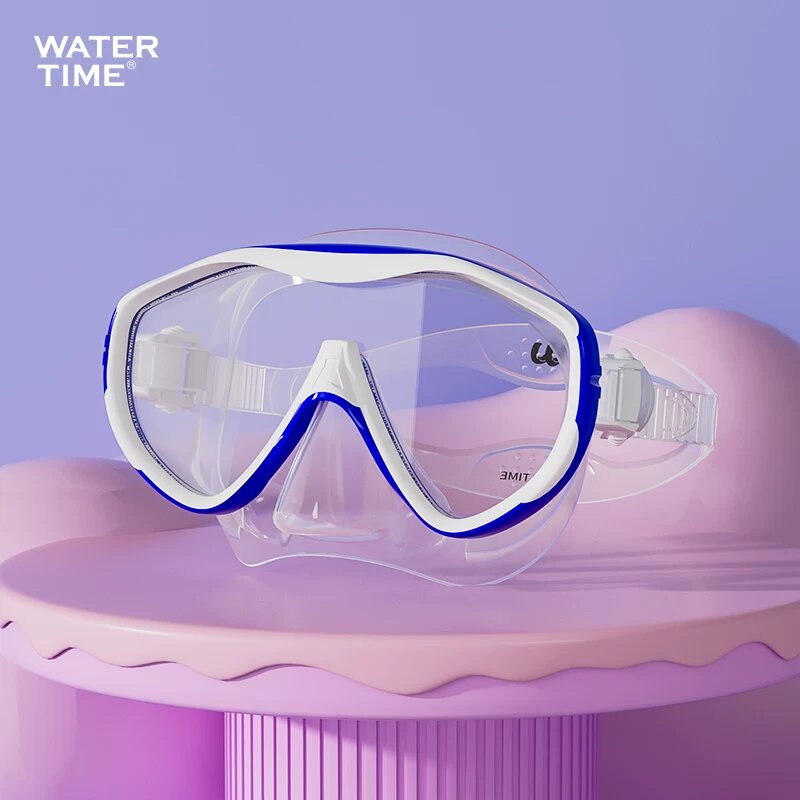 WaterTime Детская маска для подводного плавания, голубая, для детей 6-14 лет